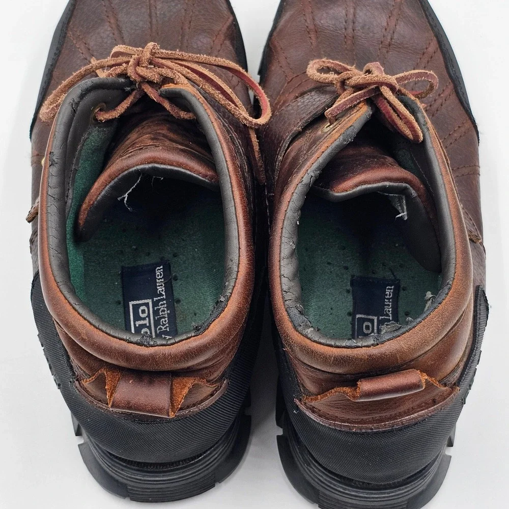 Polo Ralph Lauren Dover III Mens Brown Leather Duck‎ Boots Buckle Strap 13D